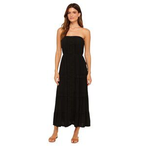 J For Justify Juniors Plus Black Boho Embroidered Strapless‎ Dress Size 2X